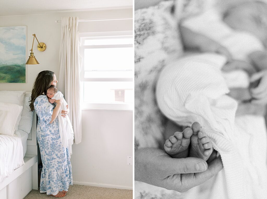 Katelyn Ng of Katelyn Ng Photography holds her newborn son  in her Indianapolis home.